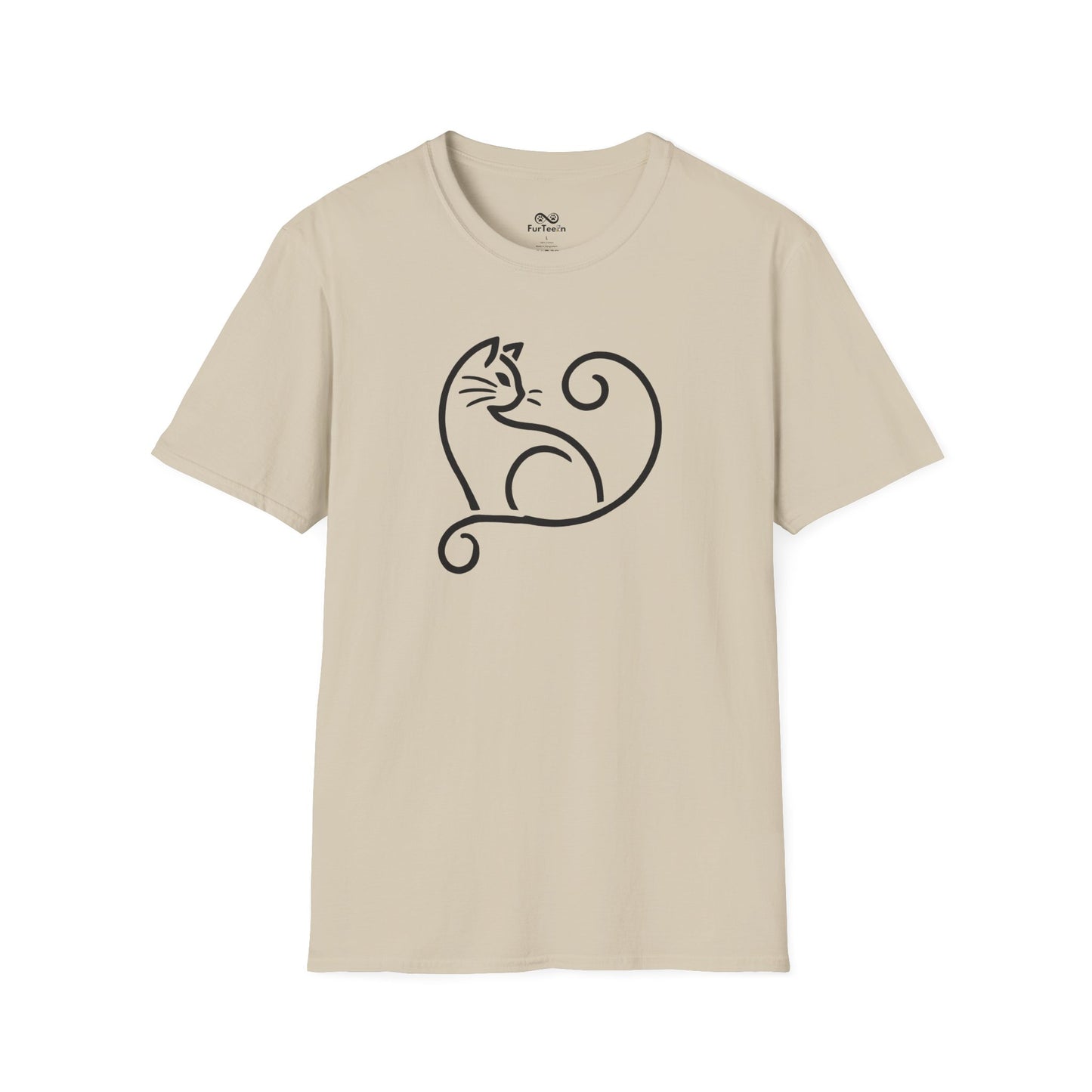 Minimalist Single Outline Cat Unisex T-Shirt