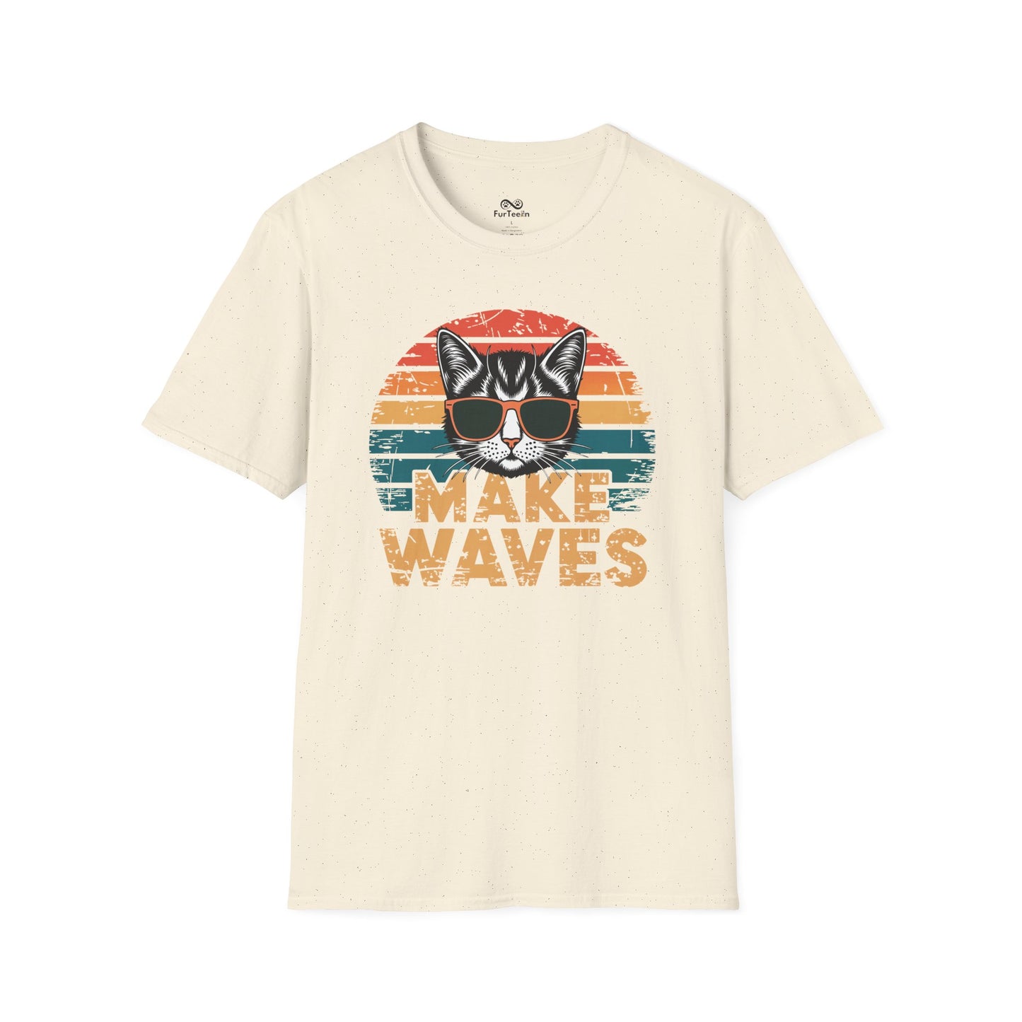 Make Waves Text Graphic Cat Unisex T-Shirt