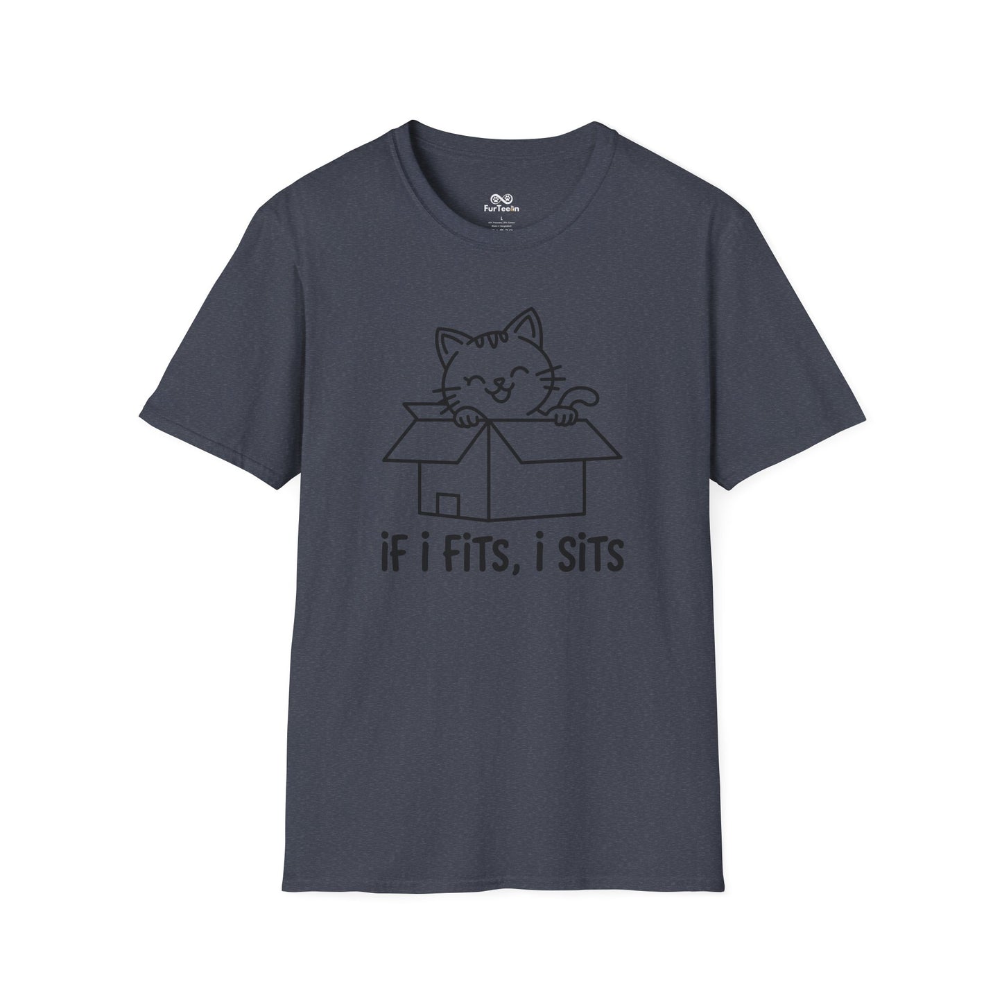 If i fit i sits Text Graphic Cat Unisex T-Shirt