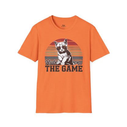 Rule The Game Retro Vintage Graphic Unisex Cat T-Shirt