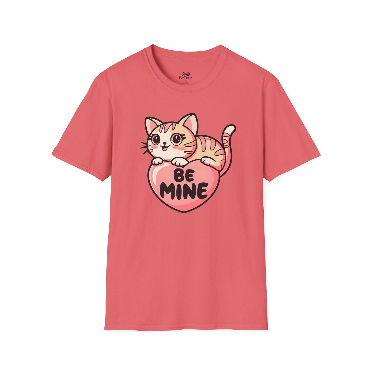 Be Mine Text Heart Graphic Cat Unisex T-Shirt