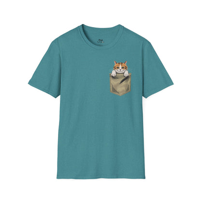 Pocket Graphic Cat Unisex T-Shirt