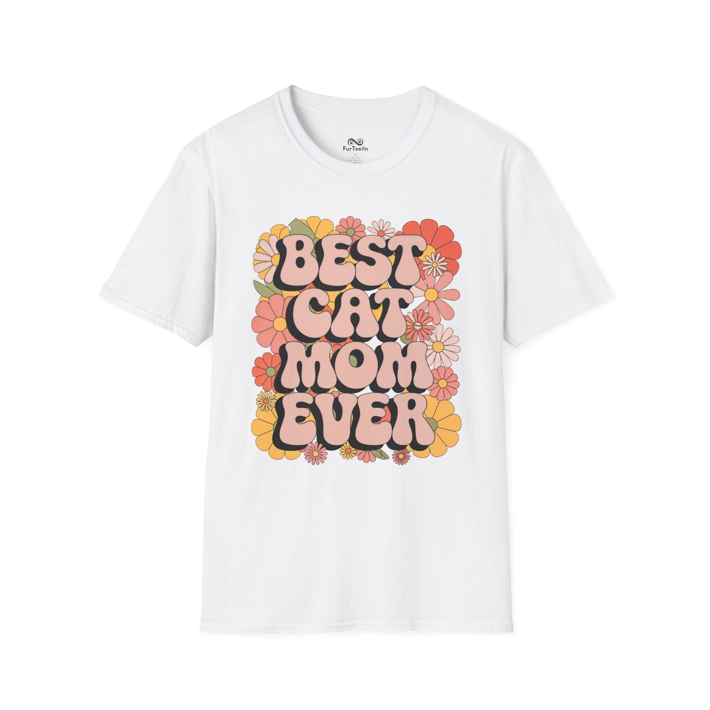 Best Cat Mom Ever Text Graphic Cat Unisex T-Shirt