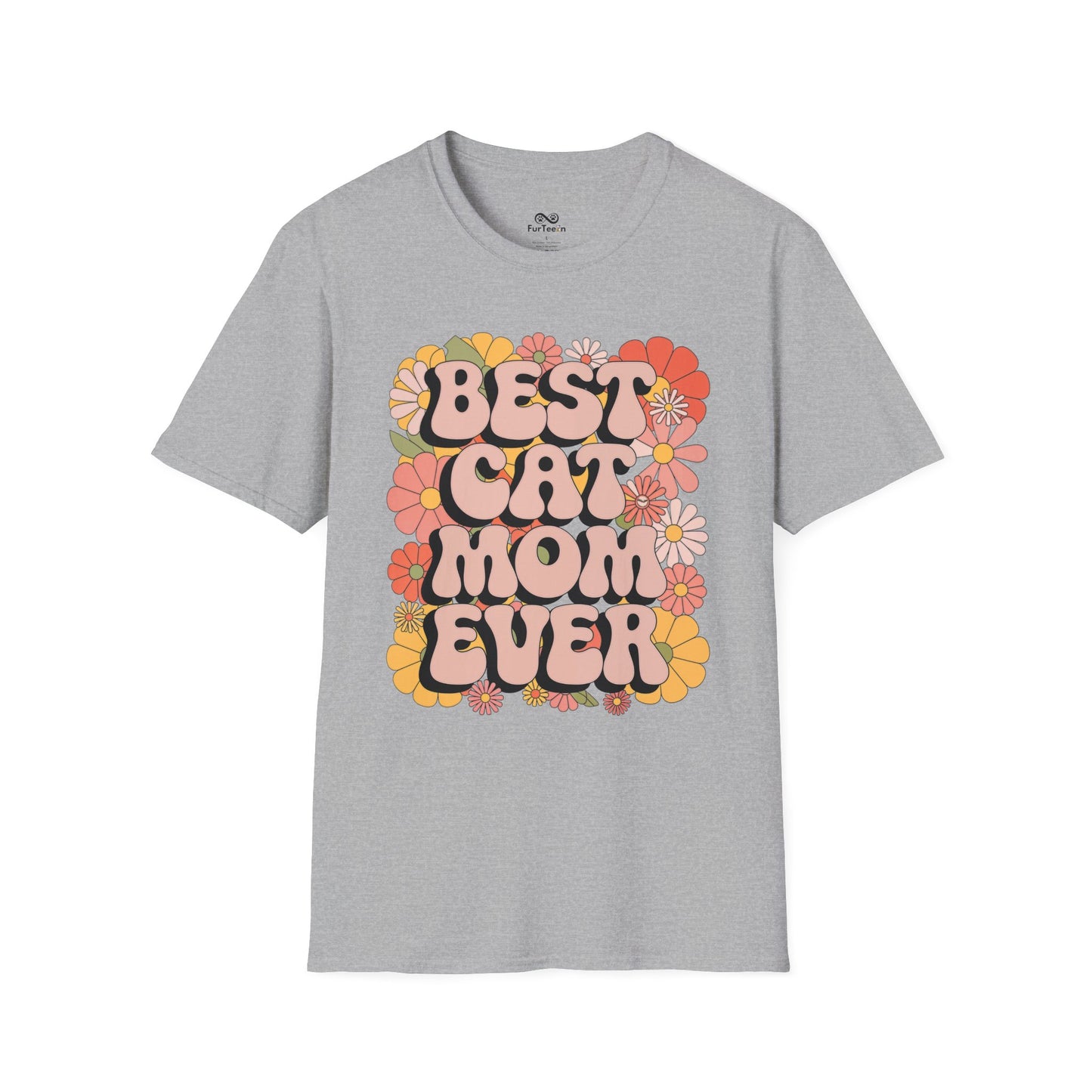 Best Cat Mom Ever Text Graphic Cat Unisex T-Shirt
