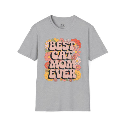 Best Cat Mom Ever Text Graphic Cat Unisex T-Shirt