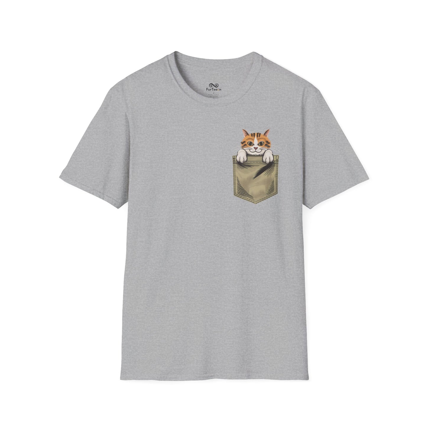 Pocket Graphic Cat Unisex T-Shirt