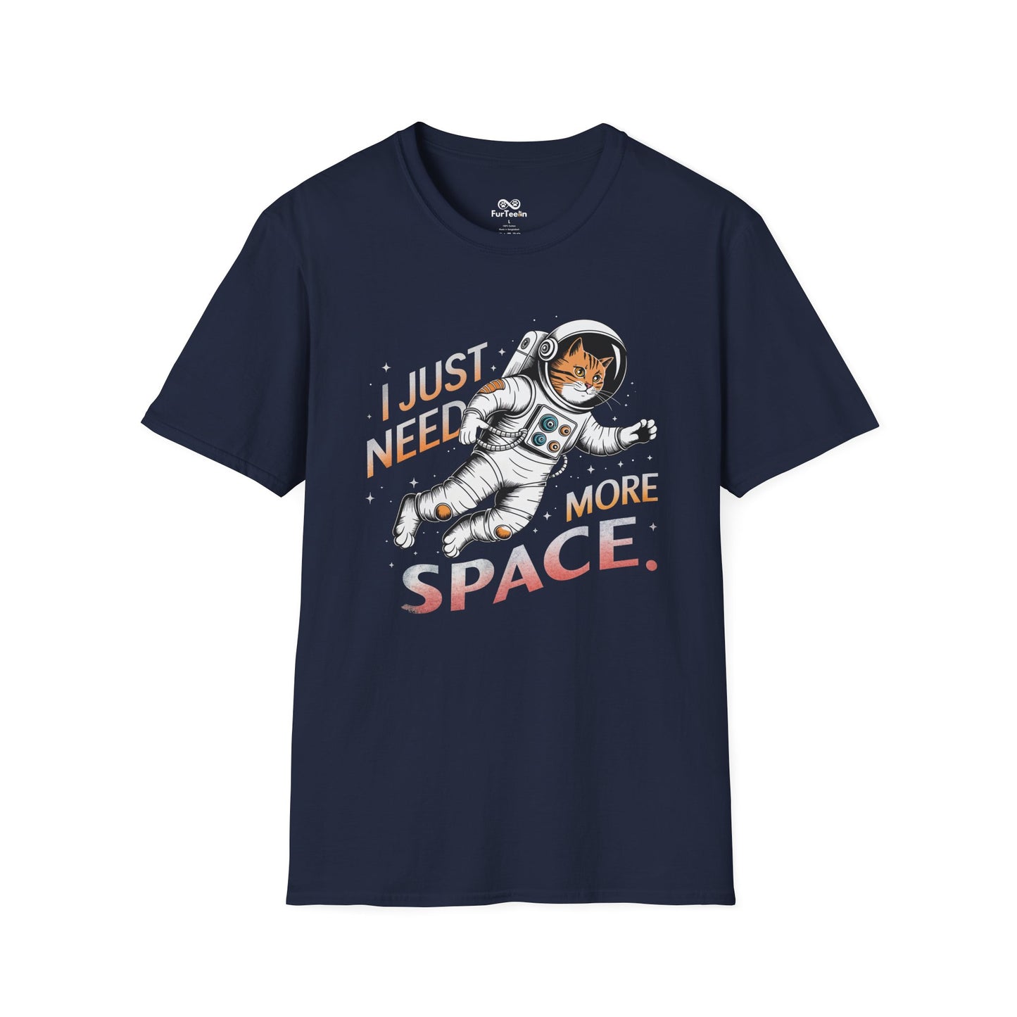 "I Just Need More Space" Text Graphic Cat Unisex T-Shirt