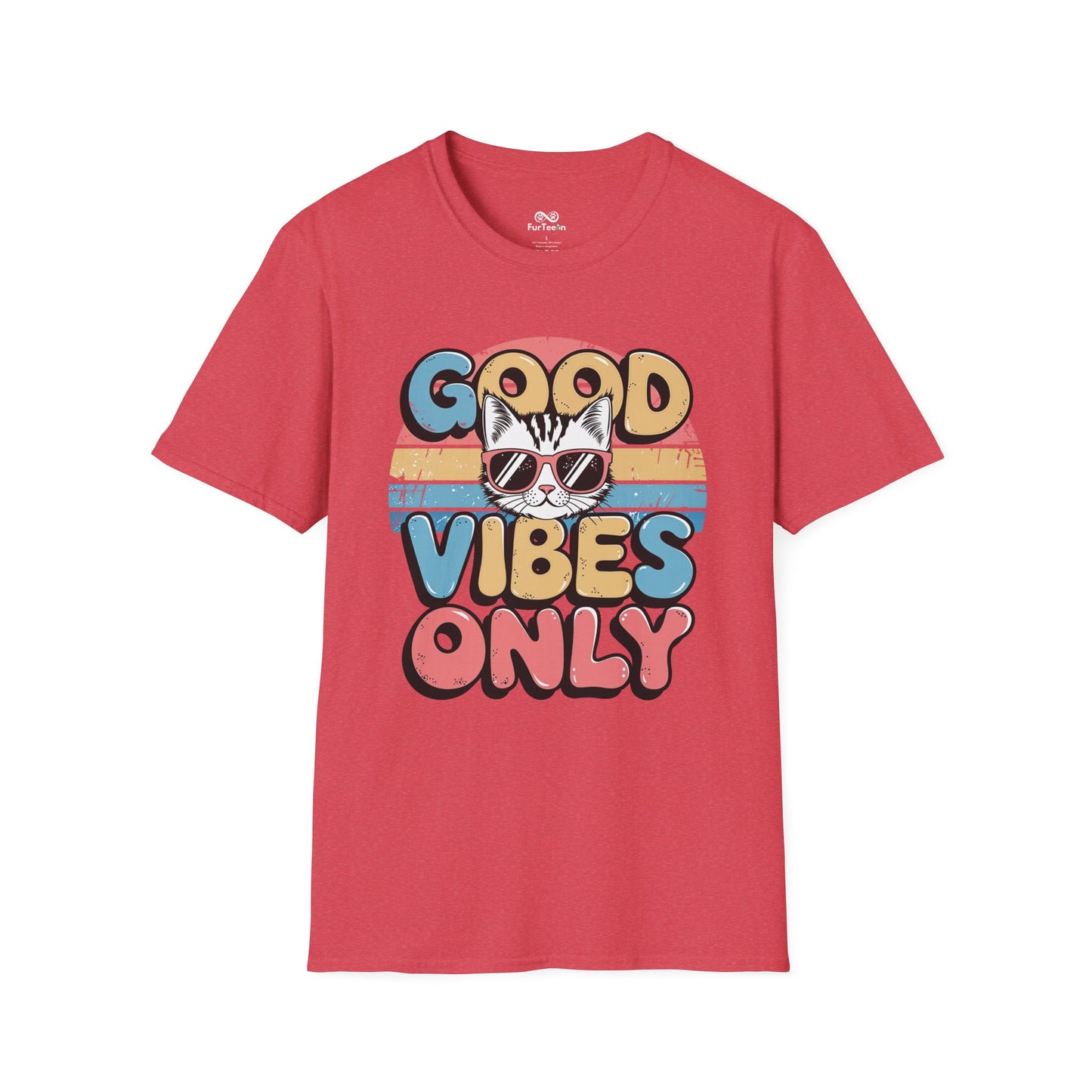 Good Vibes Only Graphic Cat Unisex T-Shirt
