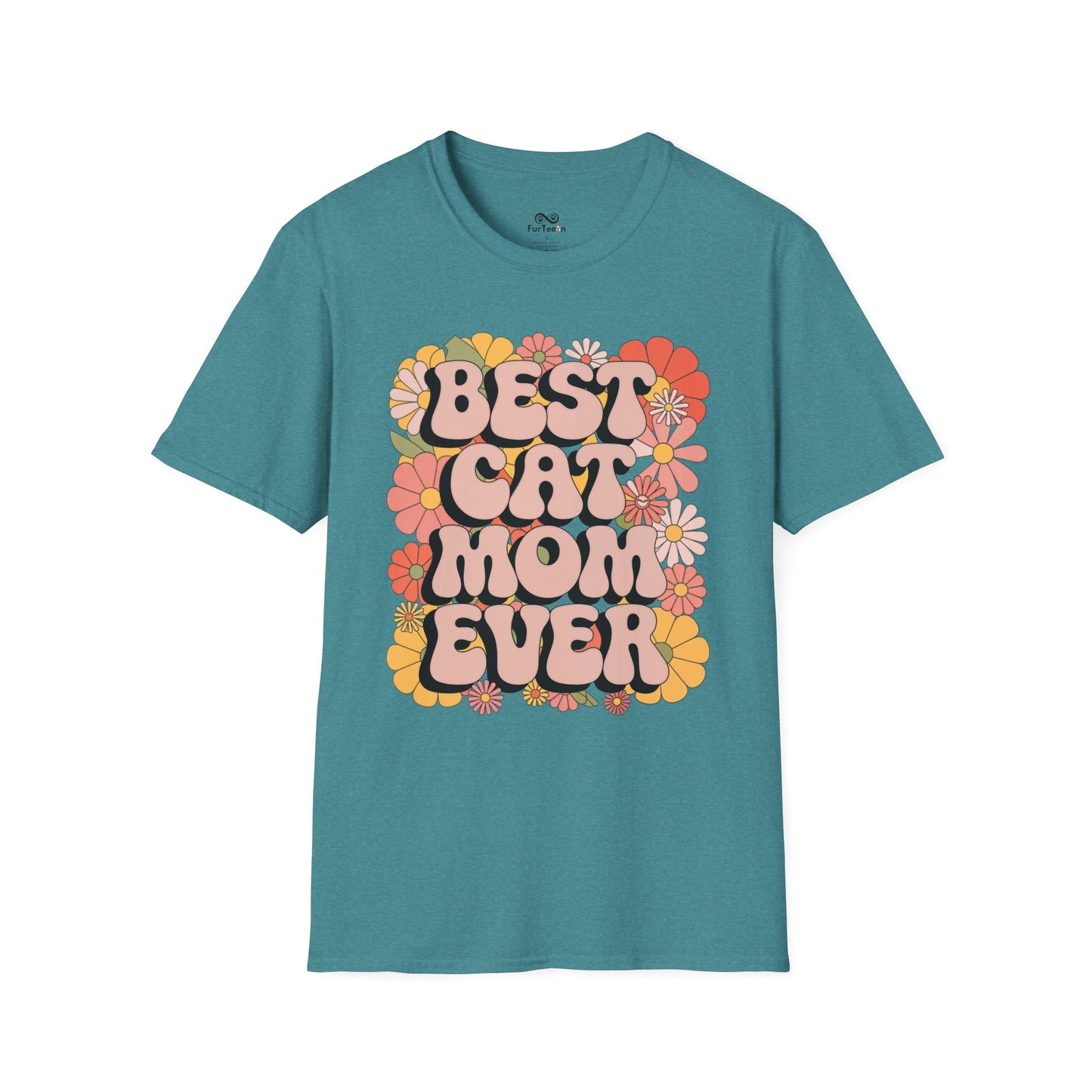 Best Cat Mom Ever Text Graphic Cat Unisex T-Shirt