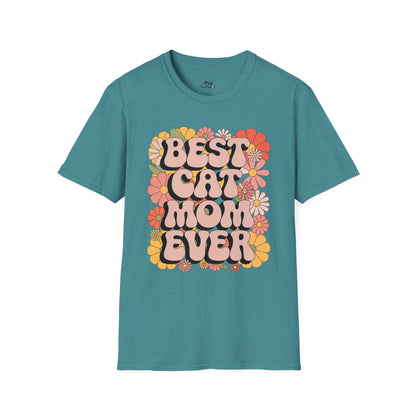 Best Cat Mom Ever Text Graphic Cat Unisex T-Shirt