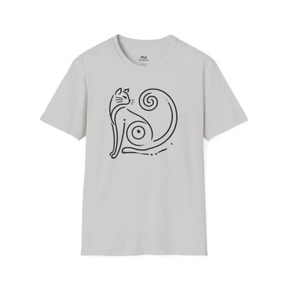 Minimalist Single Outline Cat Unisex T-Shirt