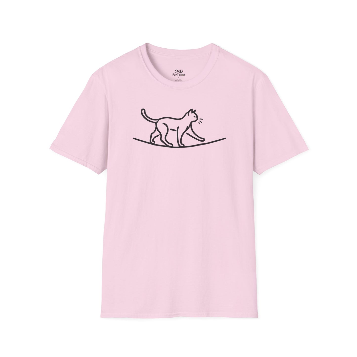 Minimalist Single Outline Unisex Cat T-Shirt