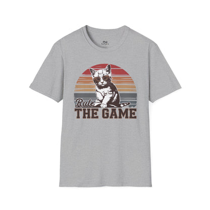 Rule The Game Retro Vintage Graphic Unisex Cat T-Shirt