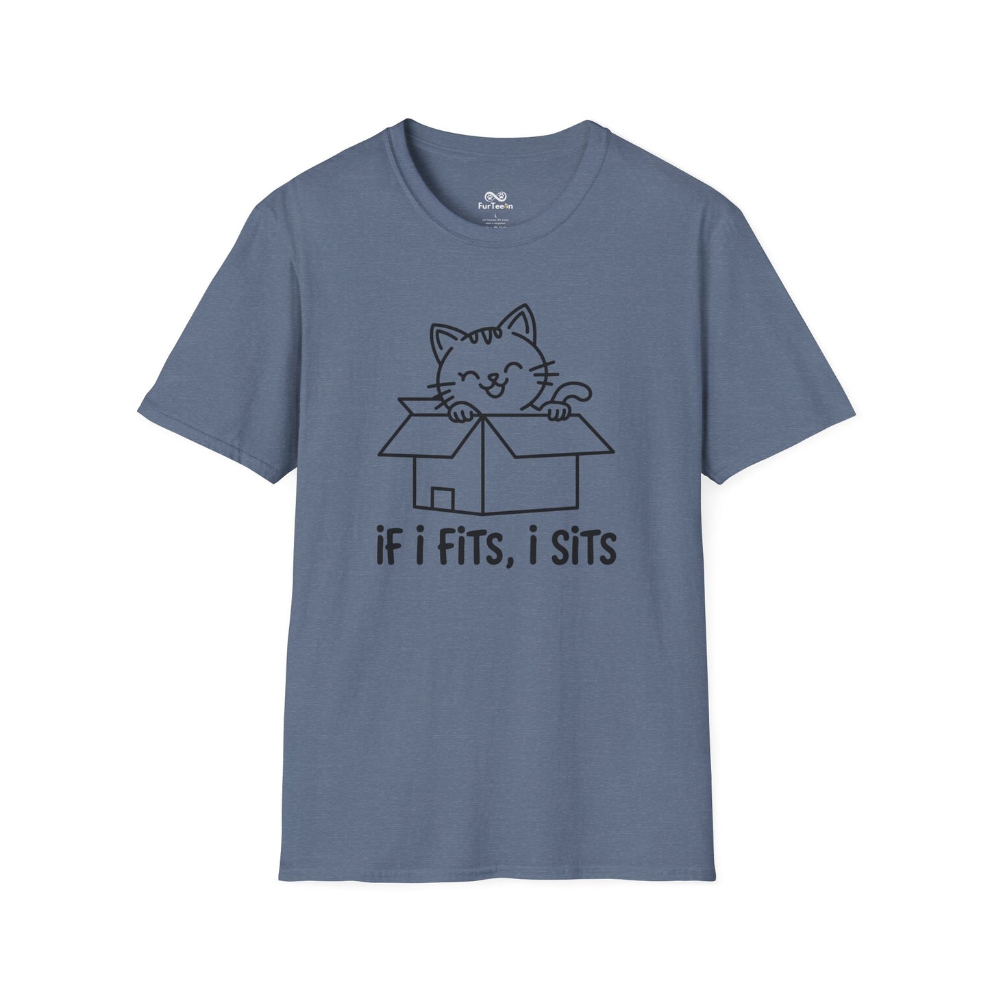 If i fit i sits Text Graphic Cat Unisex T-Shirt
