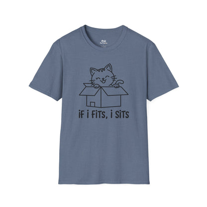 If i fit i sits Text Graphic Cat Unisex T-Shirt