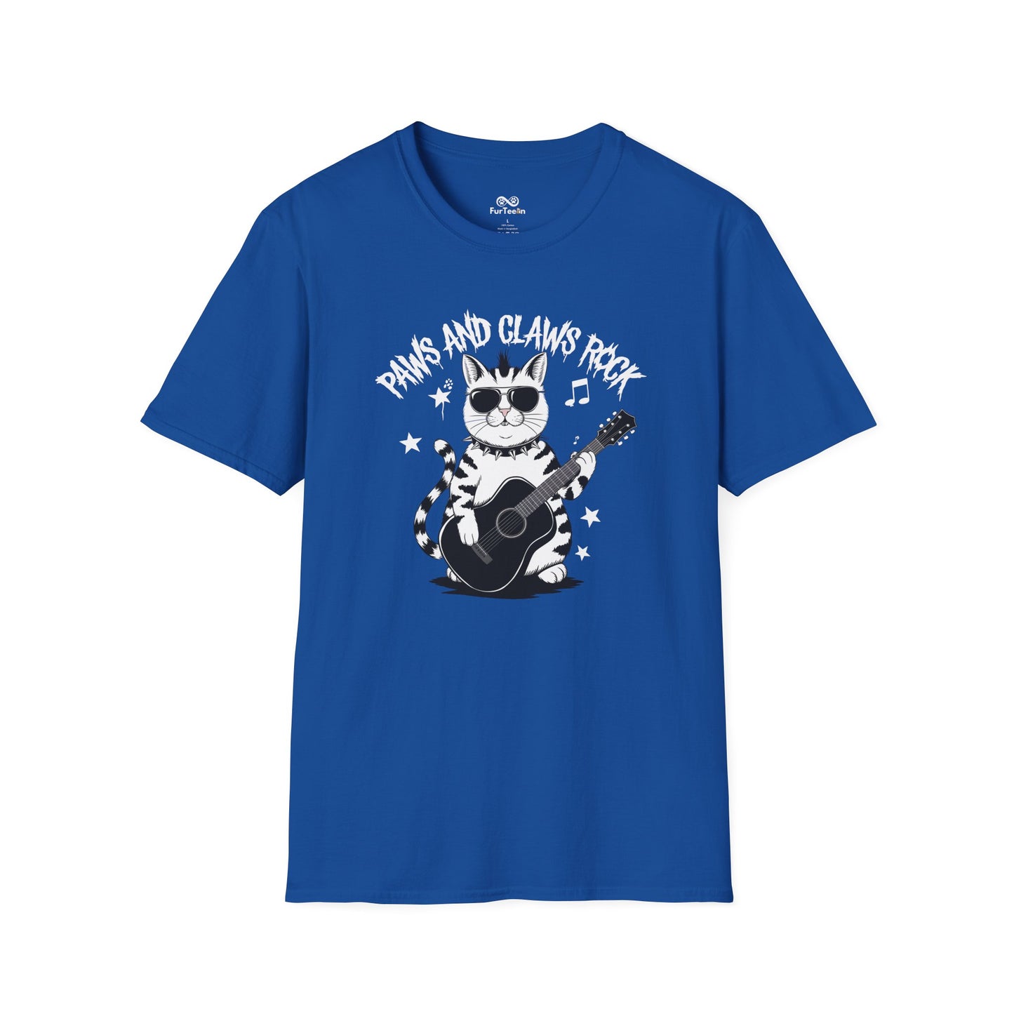 Paws And Claws Rock Text Graphic Unisex Cat T-Shirt