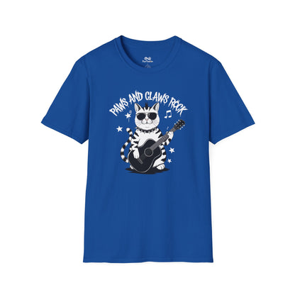 Paws And Claws Rock Text Graphic Unisex Cat T-Shirt