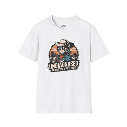 Undiagnosed But Everone's Pretty Sure Vintage Graphic Unisex Cat T-Shirt