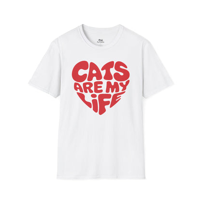 Cats Are My Life Text Graphic Cat Unisex T-Shirt