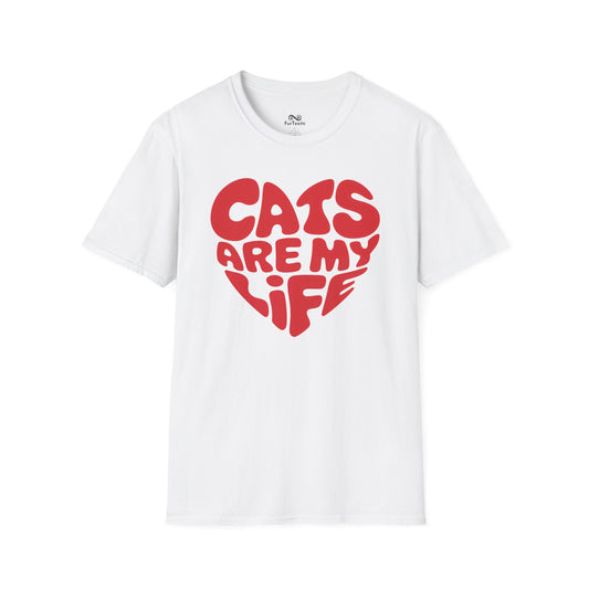 Cats Are My Life Text Graphic Cat Unisex T-Shirt