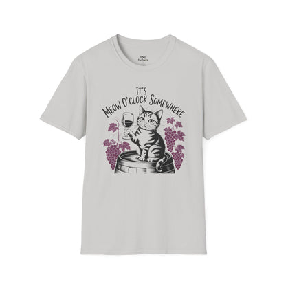 It's Meow O' Clock Somewhere Graphic Cat Unisex T-Shirt