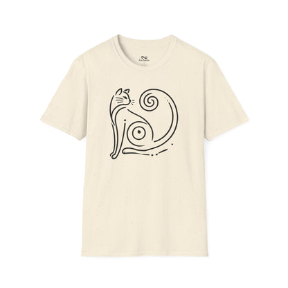 Minimalist Single Outline Cat Unisex T-Shirt