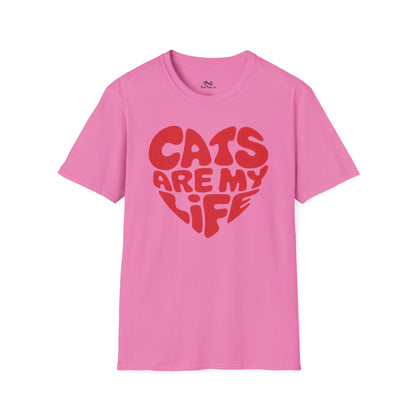 Cats Are My Life Text Graphic Cat Unisex T-Shirt