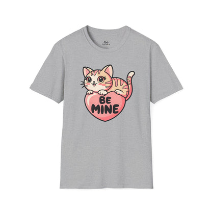 Be Mine Text Heart Graphic Cat Unisex T-Shirt