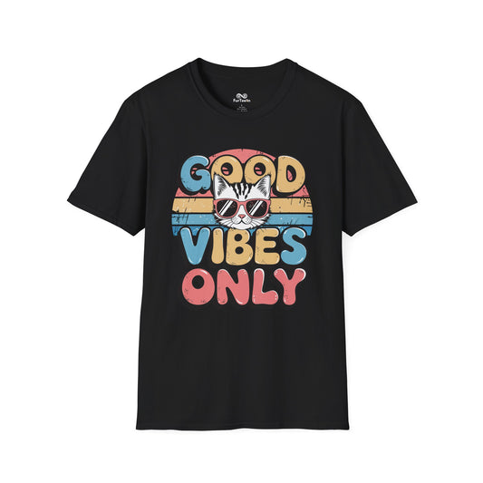 Good Vibes Only Graphic Cat Unisex T-Shirt
