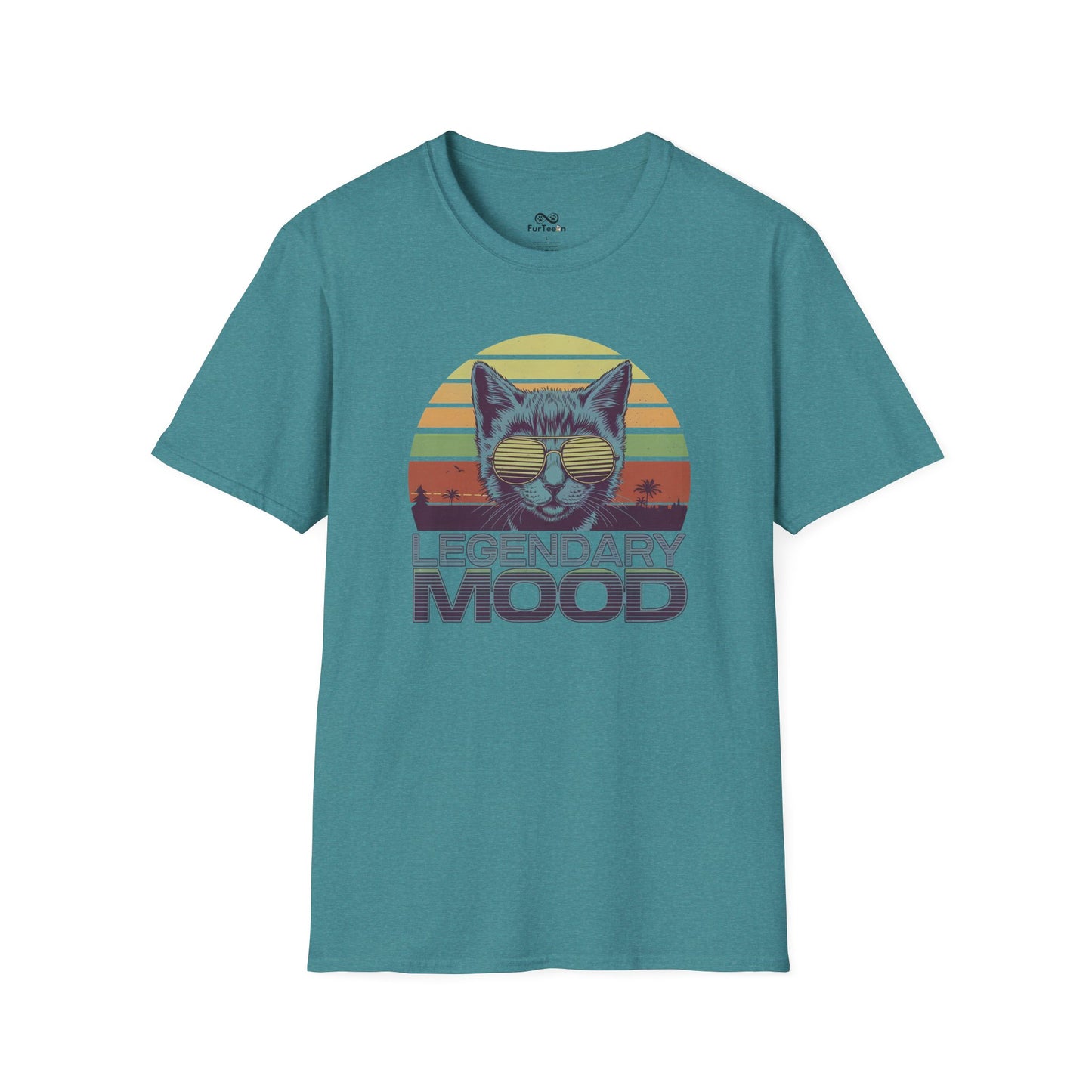 Legendary Mood Retro Sunset Vintage Graphic Unisex Cat T-Shirt