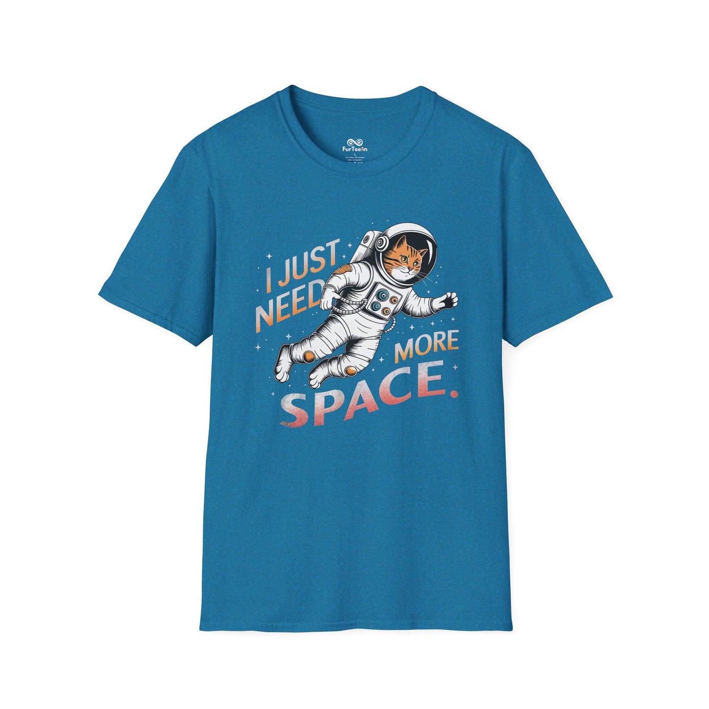 "I Just Need More Space" Text Graphic Cat Unisex T-Shirt