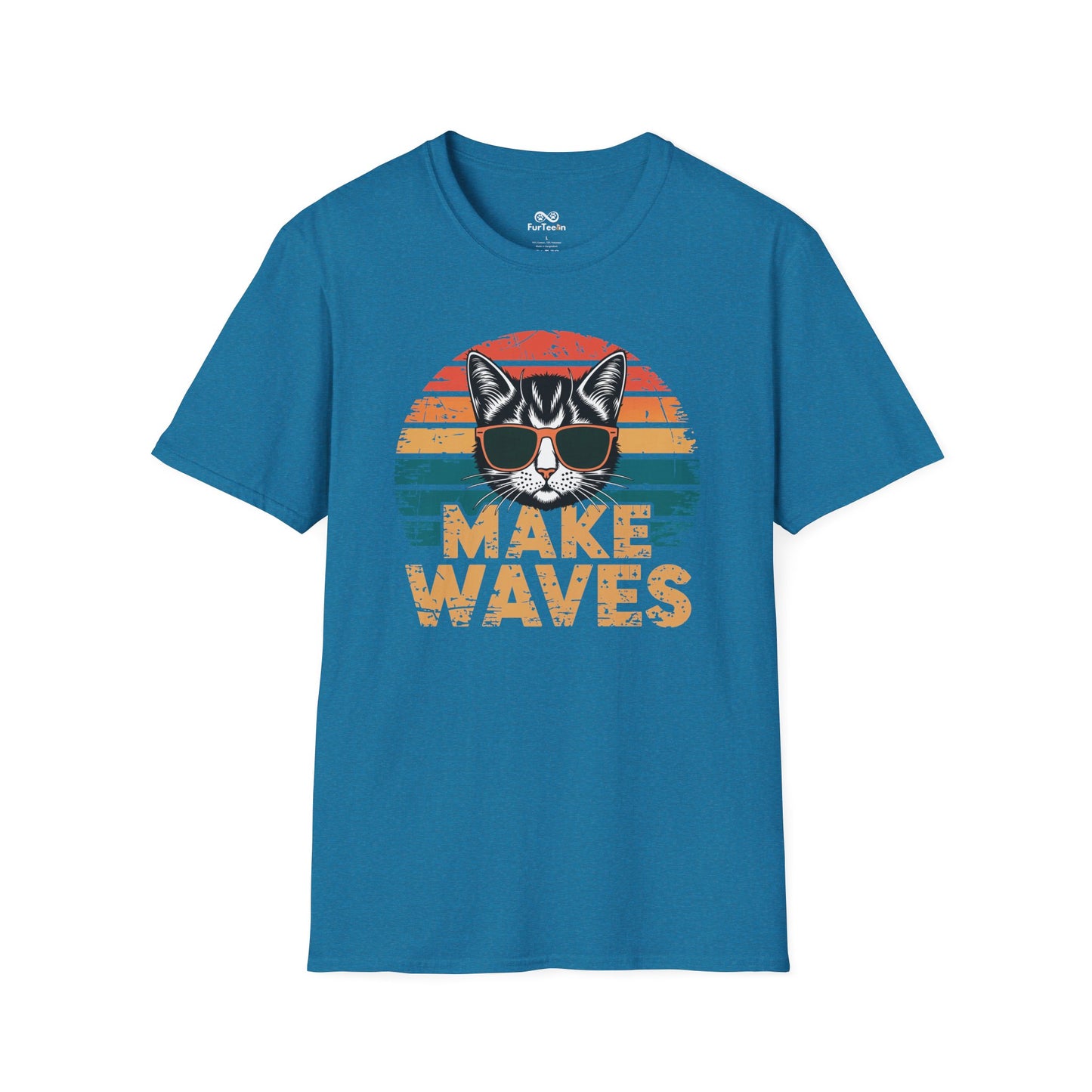 Make Waves Text Graphic Cat Unisex T-Shirt