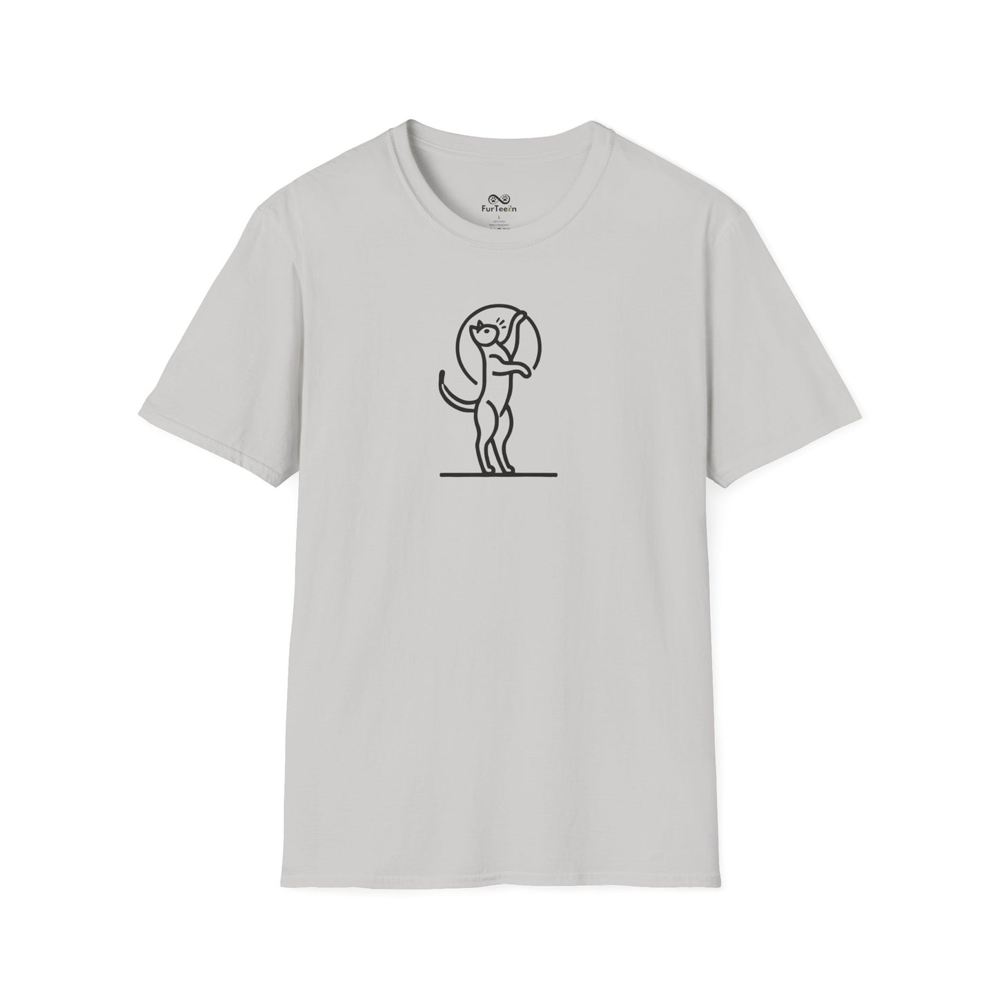 Minimalist Single Outline Unisex Cat T-Shirt