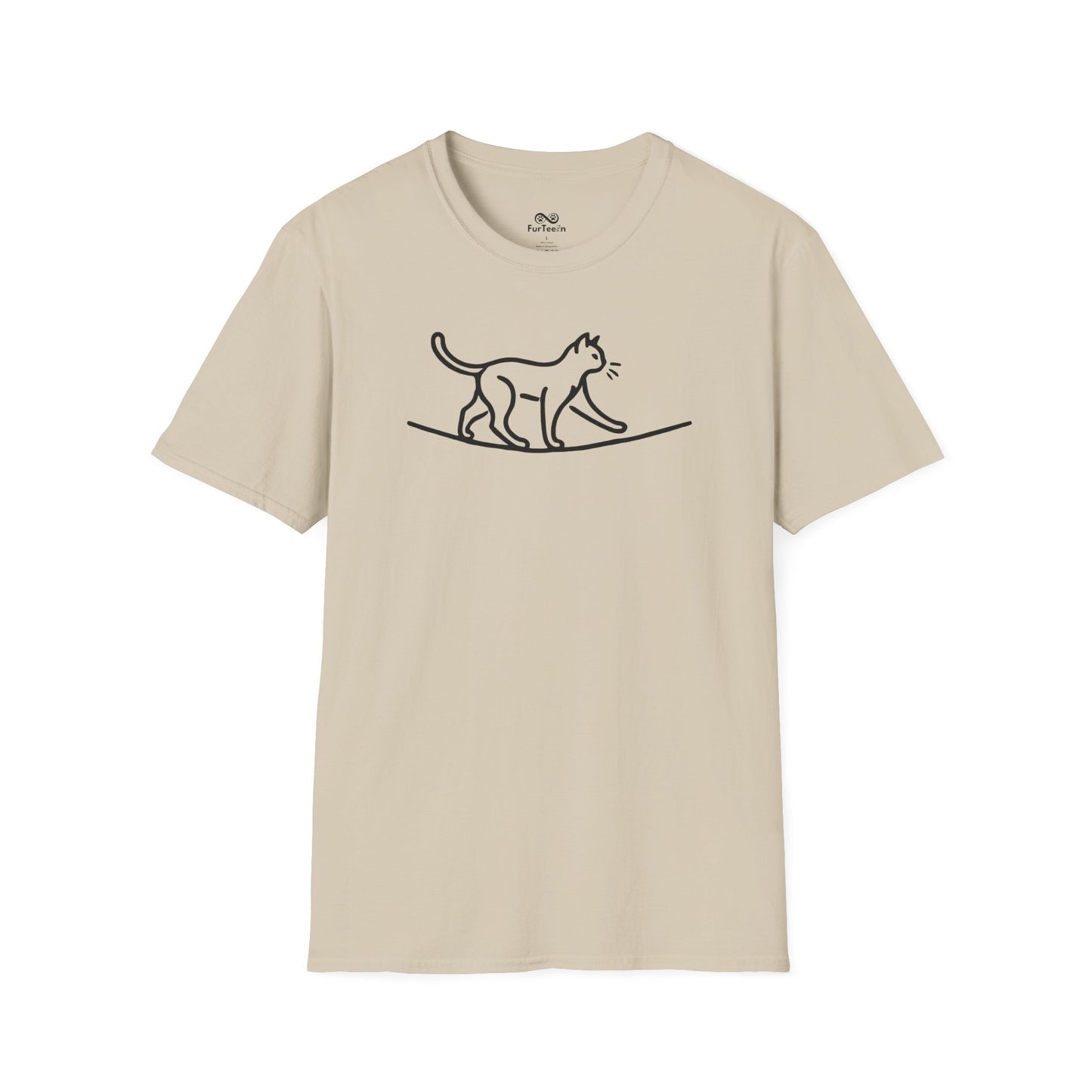 Minimalist Single Outline Unisex Cat T-Shirt