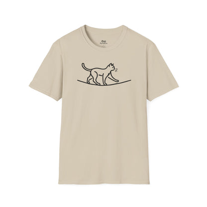 Minimalist Single Outline Unisex Cat T-Shirt