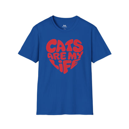 Cats Are My Life Text Graphic Cat Unisex T-Shirt