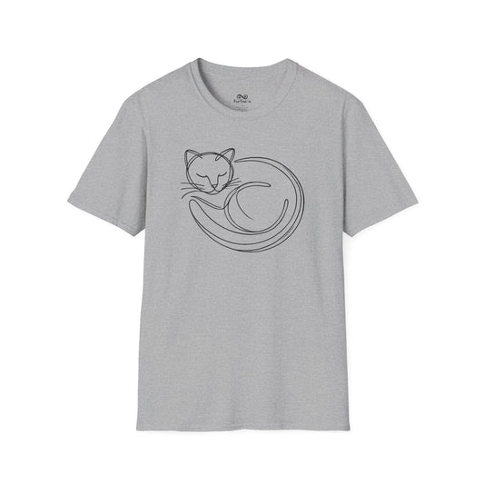 Single Outline Cat Unisex T-Shirt