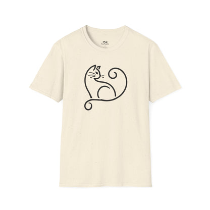 Minimalist Single Outline Cat Unisex T-Shirt