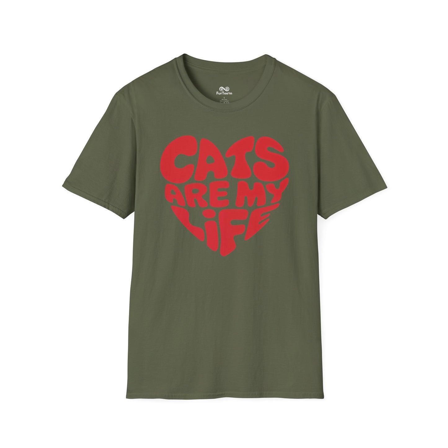Cats Are My Life Text Graphic Cat Unisex T-Shirt