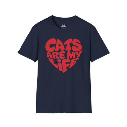 Cats Are My Life Text Graphic Cat Unisex T-Shirt