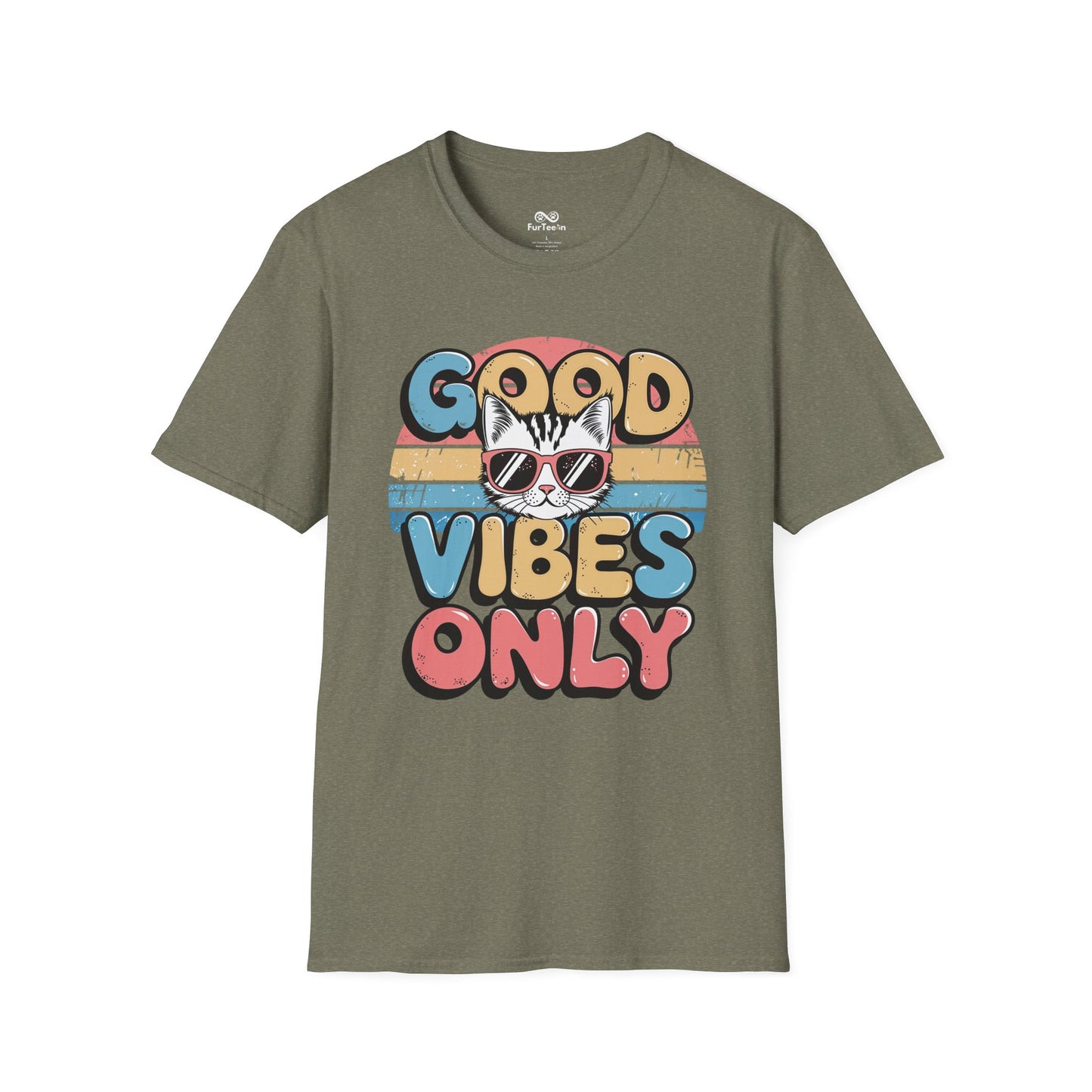 Good Vibes Only Graphic Cat Unisex T-Shirt