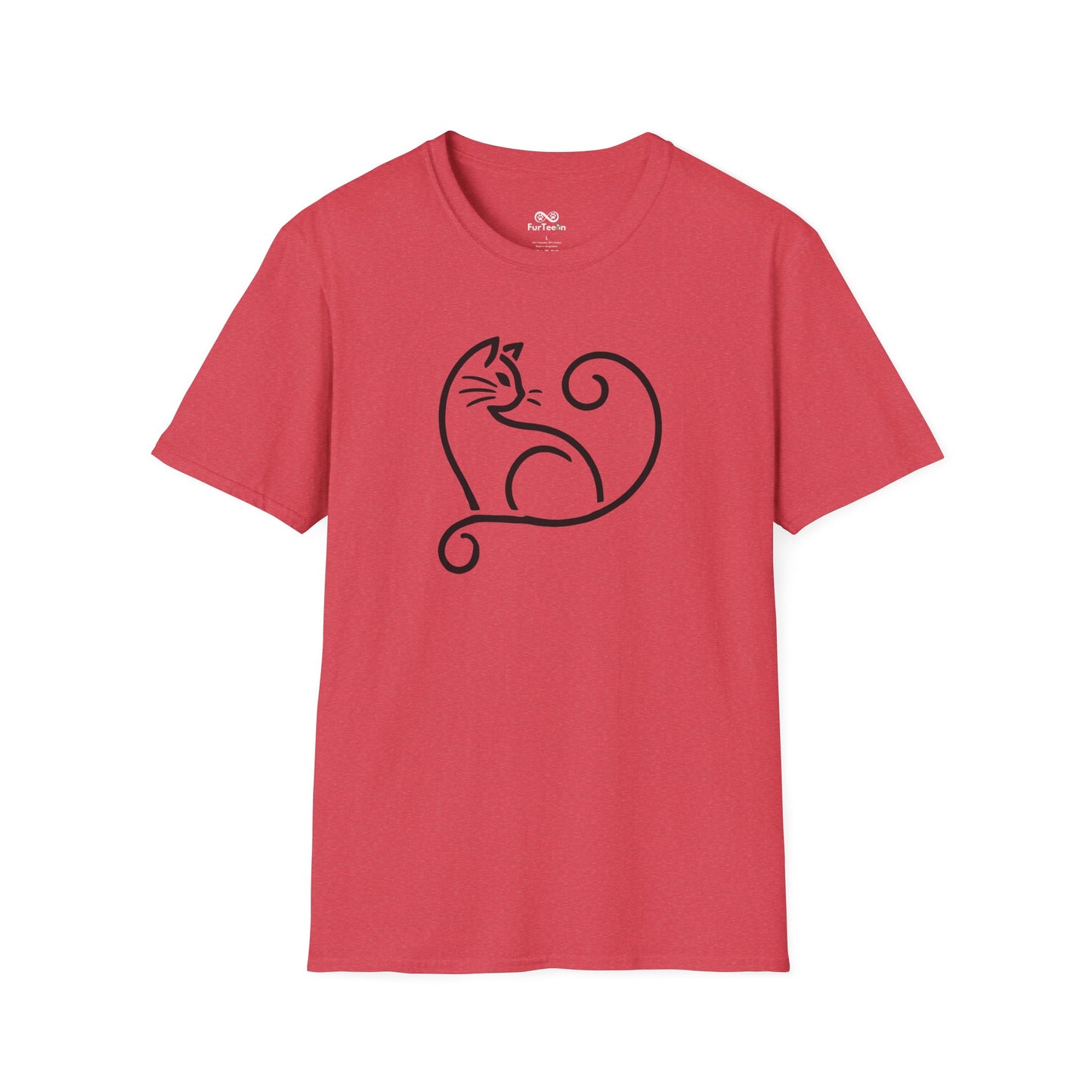 Minimalist Single Outline Cat Unisex T-Shirt