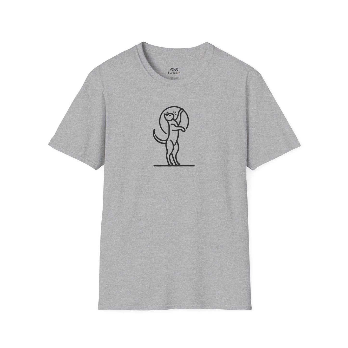 Minimalist Single Outline Unisex Cat T-Shirt