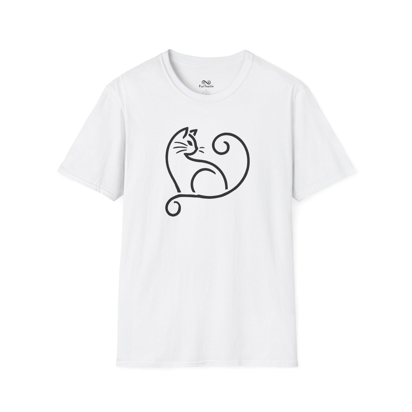 Minimalist Single Outline Cat Unisex T-Shirt