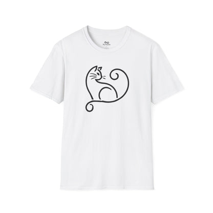 Minimalist Single Outline Cat Unisex T-Shirt