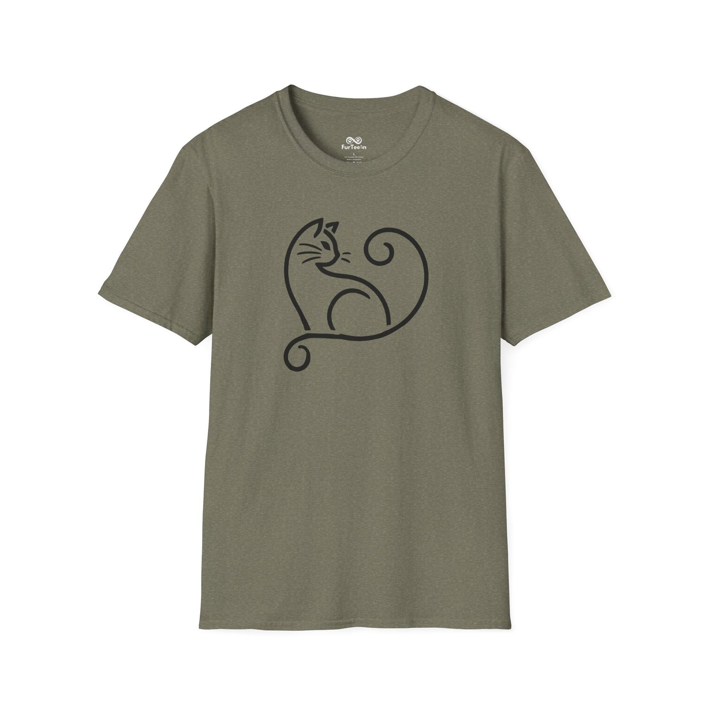 Minimalist Single Outline Cat Unisex T-Shirt