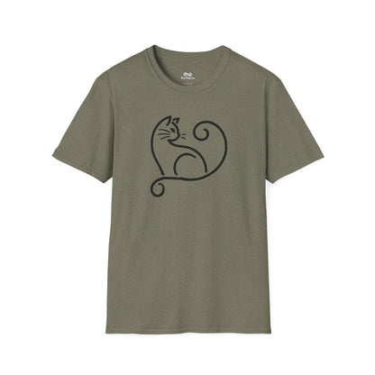 Minimalist Single Outline Cat Unisex T-Shirt