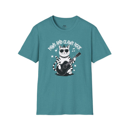 Paws And Claws Rock Text Graphic Unisex Cat T-Shirt