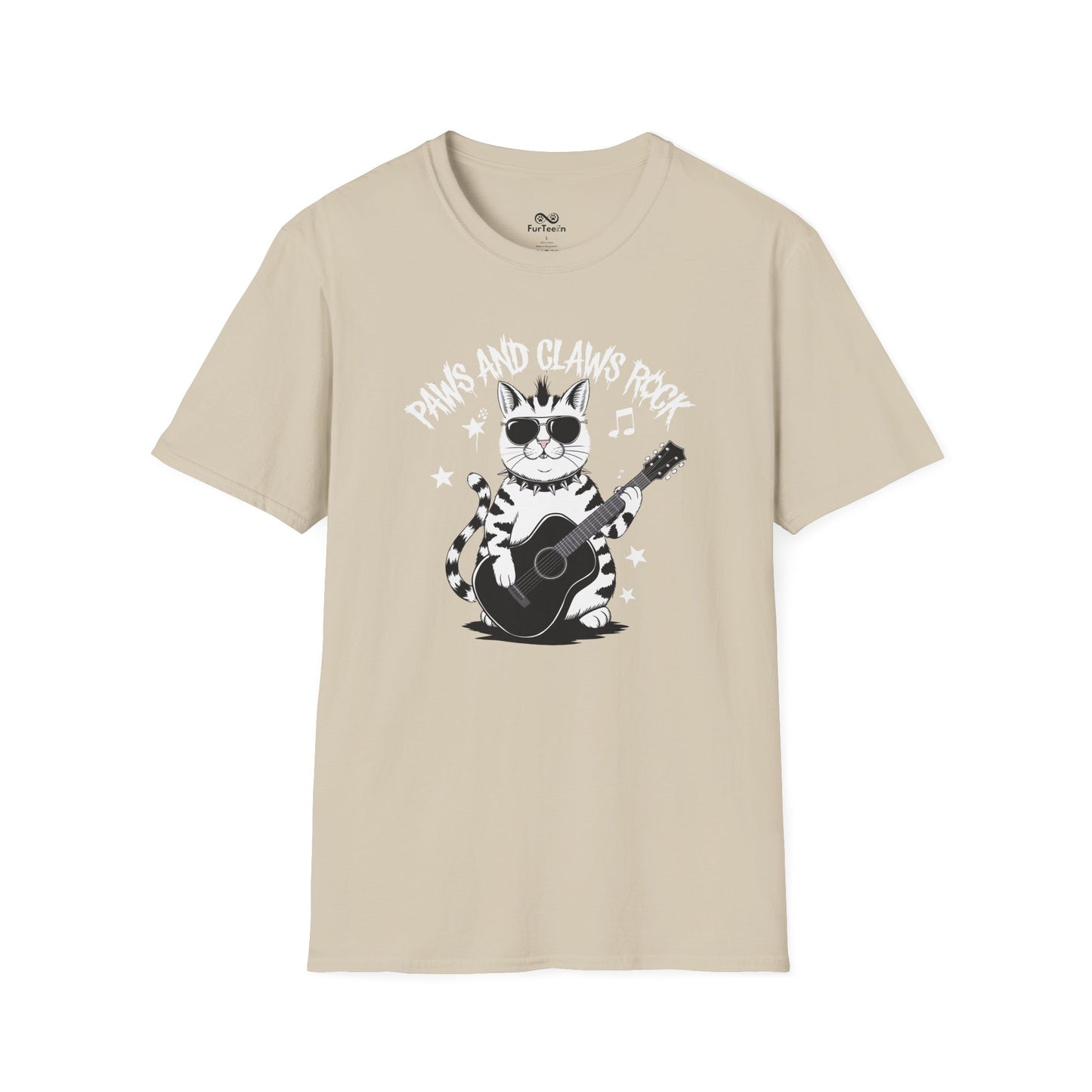 Paws And Claws Rock Text Graphic Unisex Cat T-Shirt