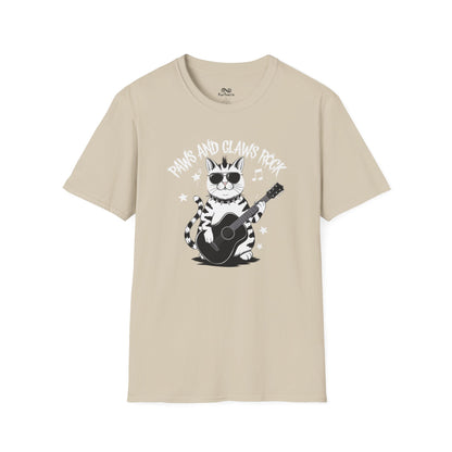 Paws And Claws Rock Text Graphic Unisex Cat T-Shirt